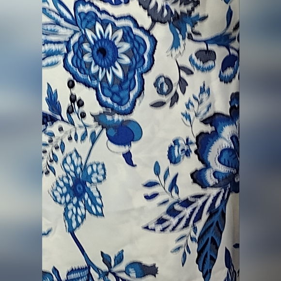 Sz 20 NEW Blue/White Floral Cold Shoulder Dress 27.75" PTP, 43.75" Long SOFT - Picture 12 of 15